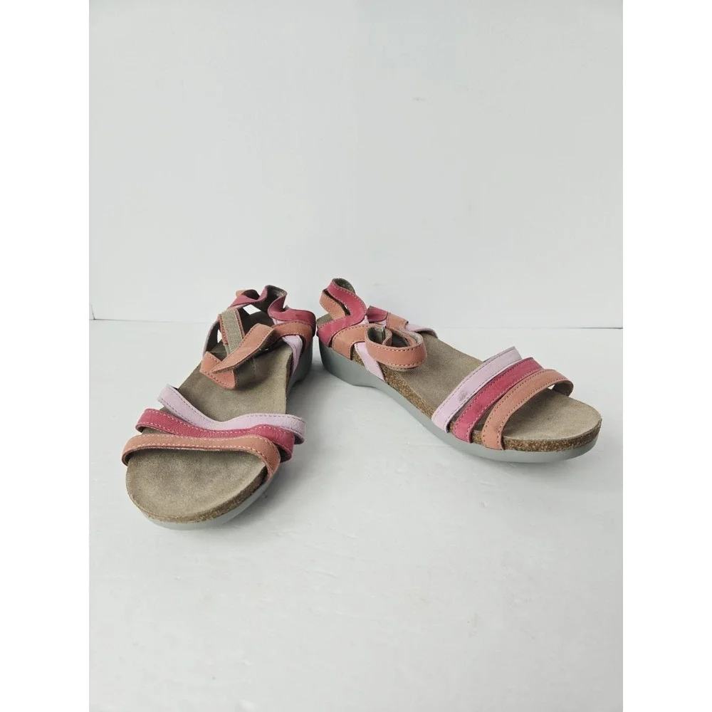 Munro Womens Leather Comfort Walking Wedge Sandal - Size 8 pink